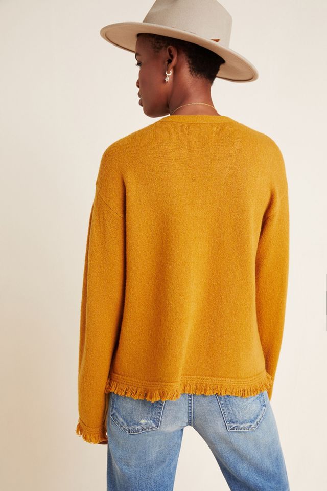 Joy Fringed V-Neck Sweater #1