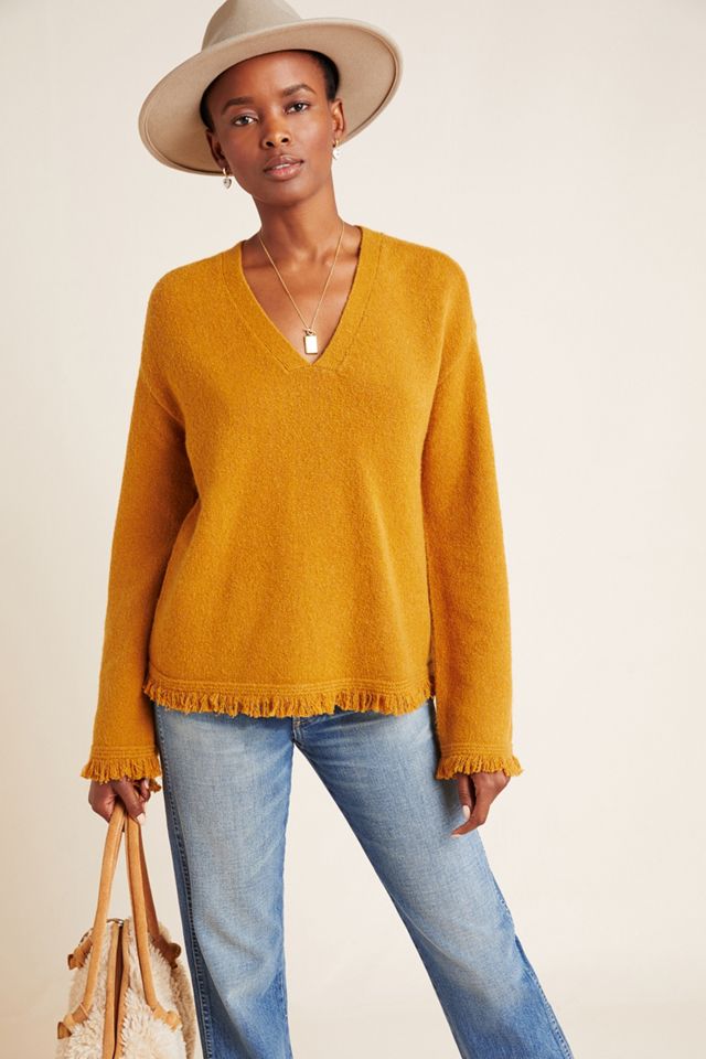 Joy Fringed V-Neck Sweater #2