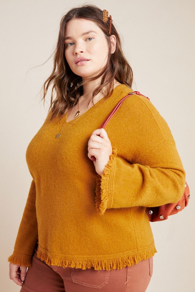 Joy Fringed V-Neck Sweater #7