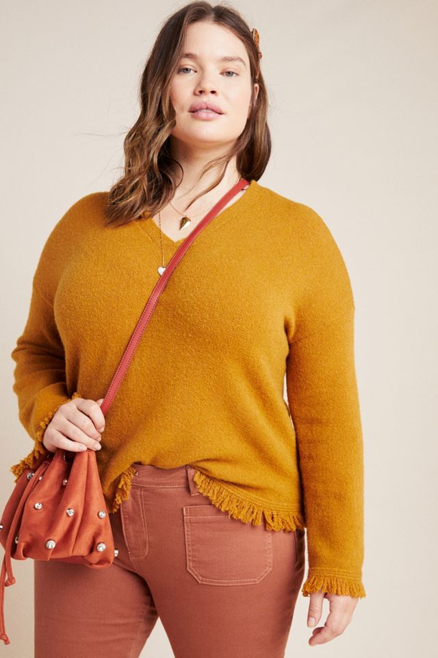 Joy Fringed V-Neck Sweater #4
