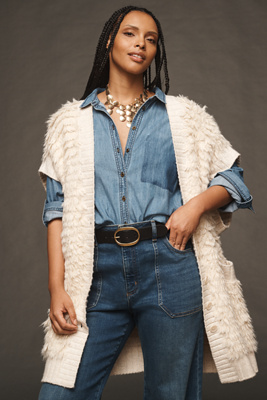 By Anthropologie Plus Short-sleeve Open-front Cardigan Sweater In White