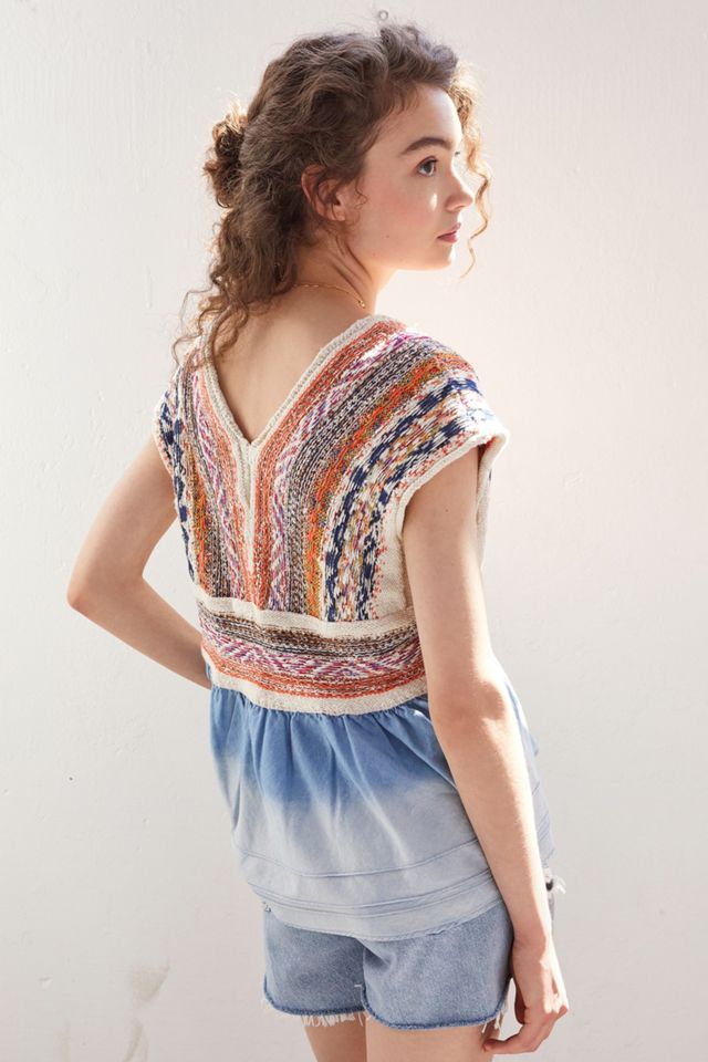 Pilcro Embroidered Babydoll Top #2