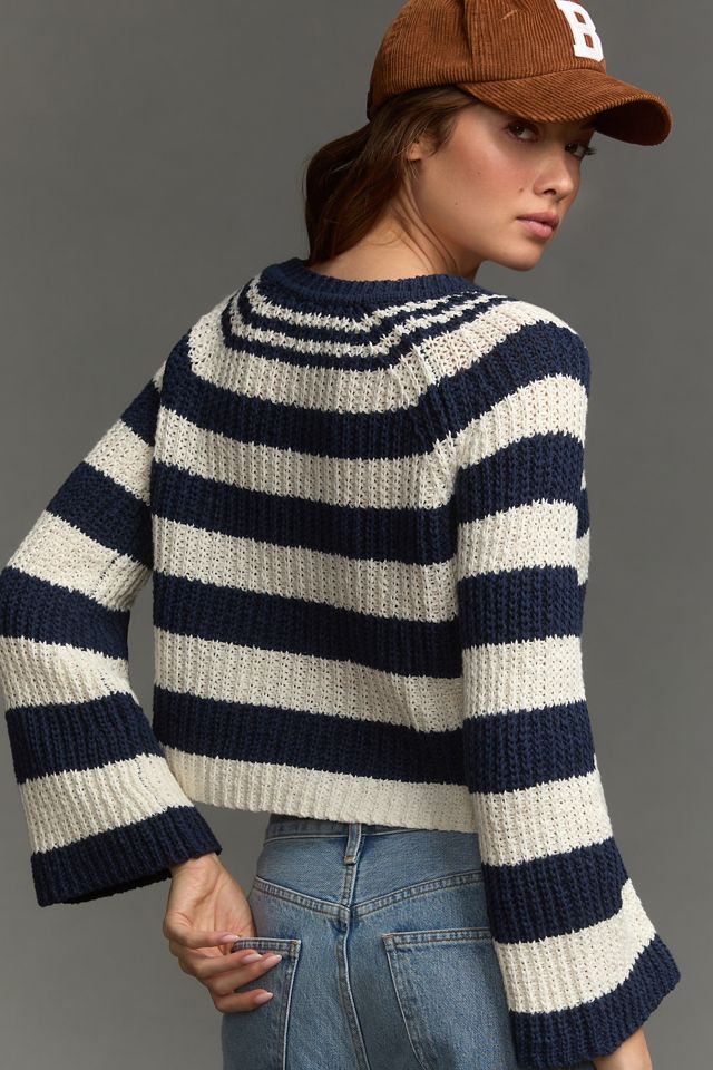 Pilcro Bell-Sleeve Henley Sweater #1