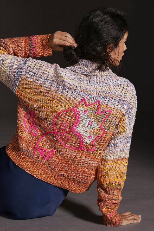Pilcro Flower Cardigan Sweater #1