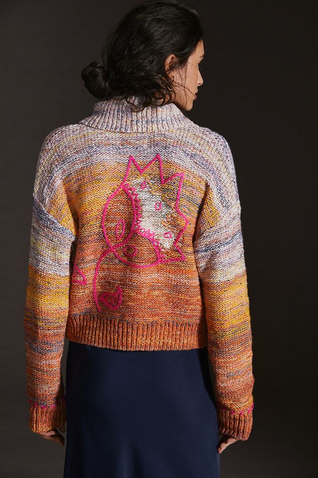 Pilcro Flower Cardigan Sweater #3