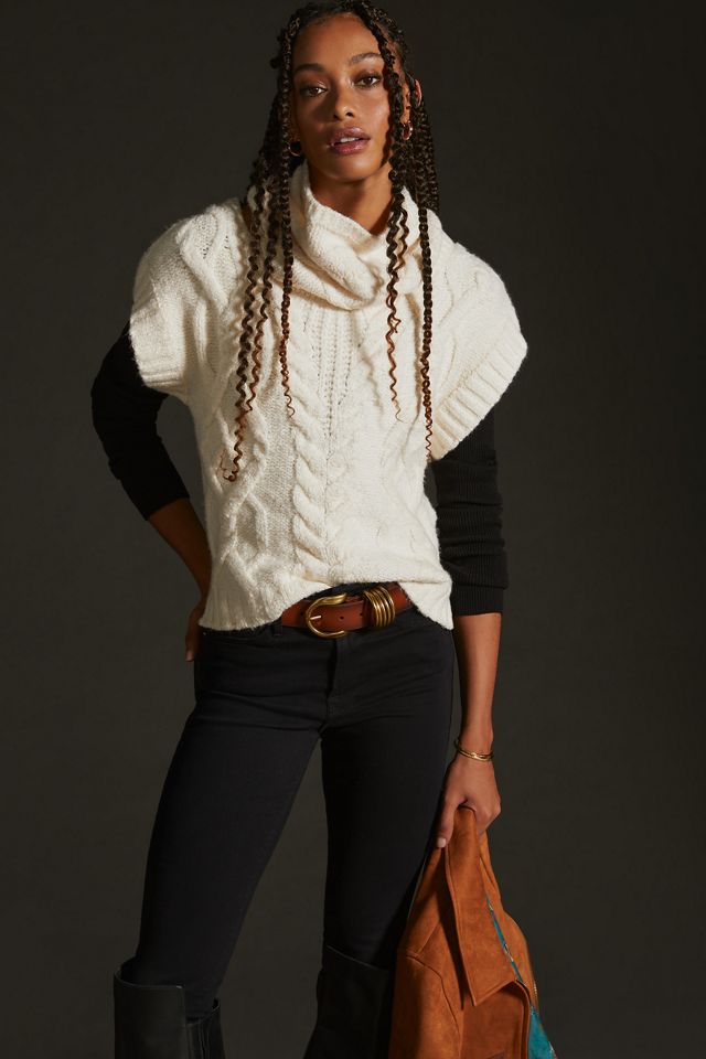 Maeve CableKnit Sweater Vest Anthropologie