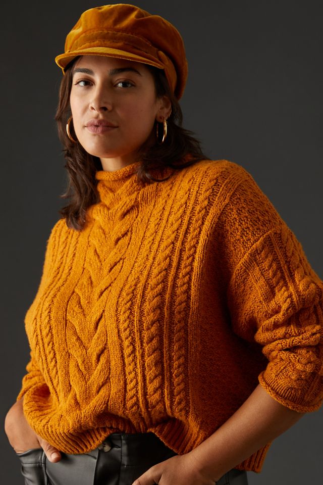 Pilcro Mock-Neck Cable-Knit Sweater #5