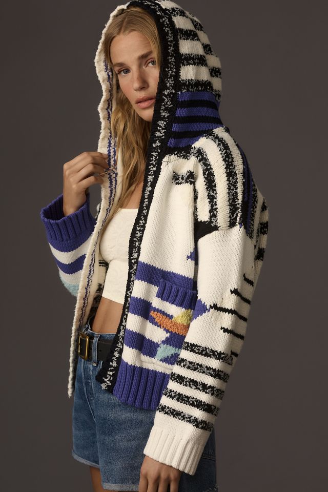 Maeve Hooded Anchor Cardigan Sweater #1