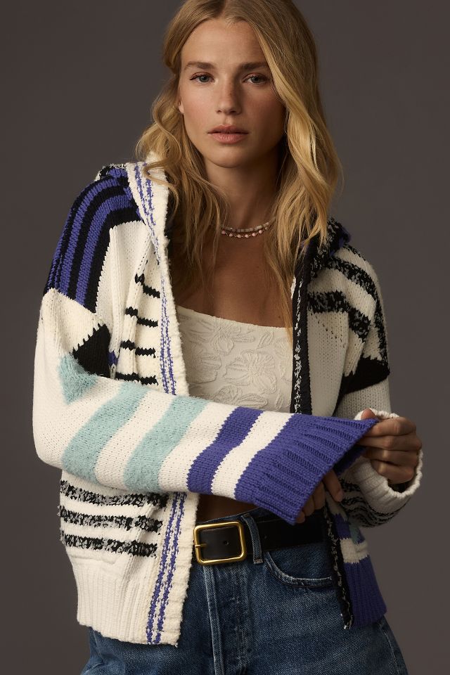 Maeve Hooded Anchor Cardigan Sweater 