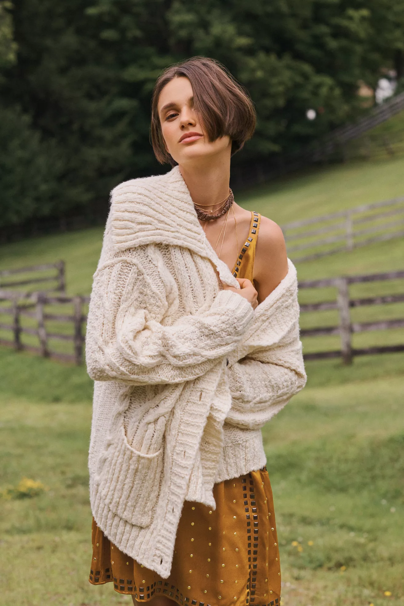 Anthropologie Pilcro Cable-Knit Cardigan Sweater