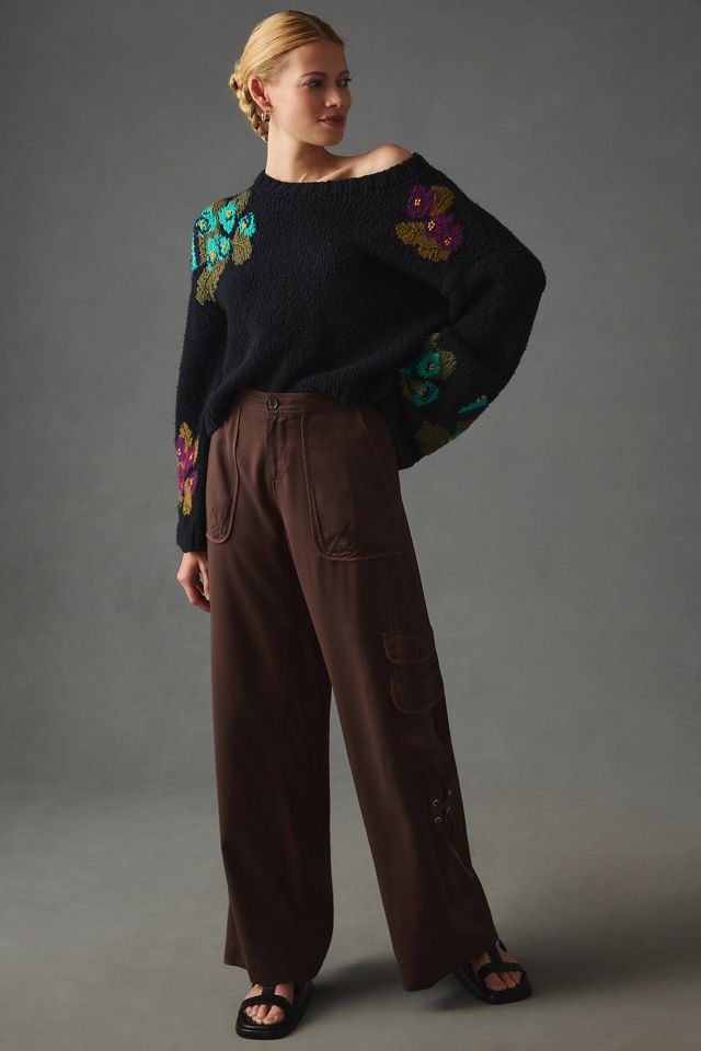 Maeve Embroidered Crop Sweater #4