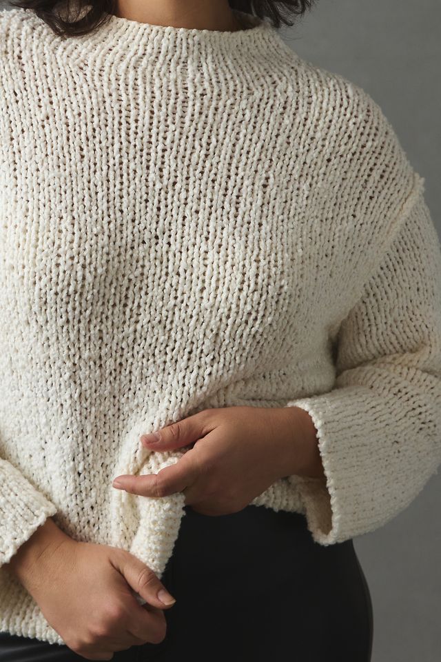 By Anthropologie Cropped Mock-Neck Sweater | Anthropologie