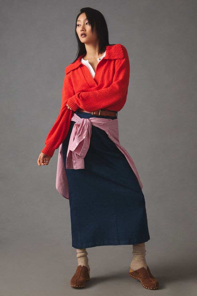 Maeve V-Neck Polo Sweater #1