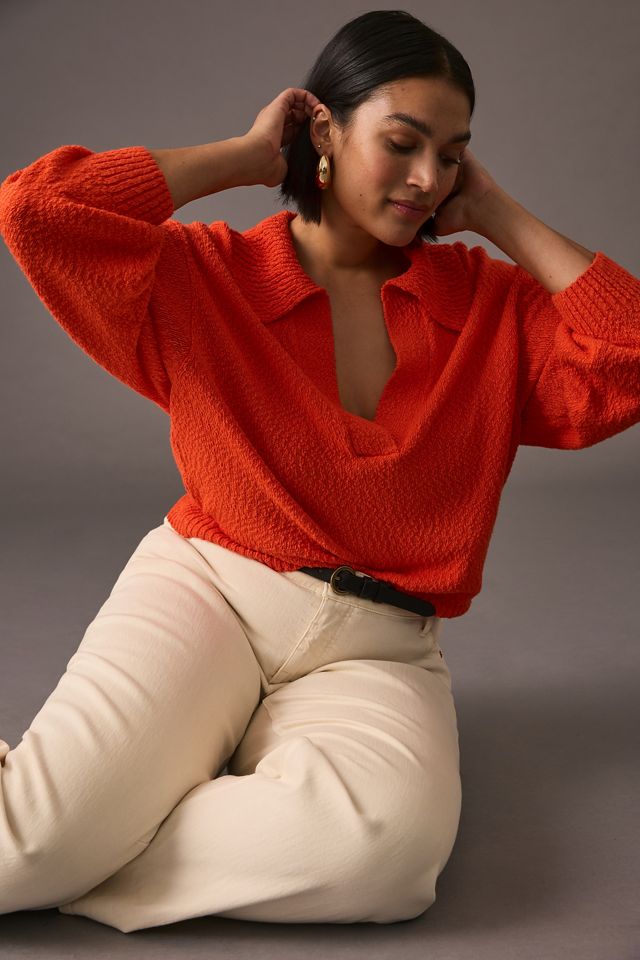 Maeve V-Neck Polo Sweater #5