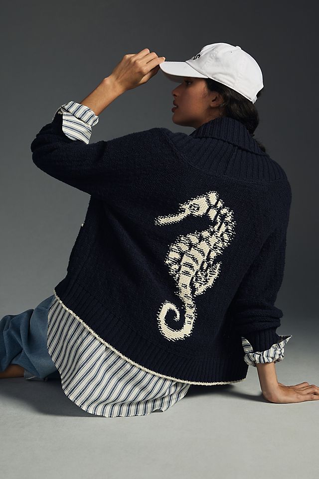 Maeve Seahorse Cardigan Sweater | Anthropologie