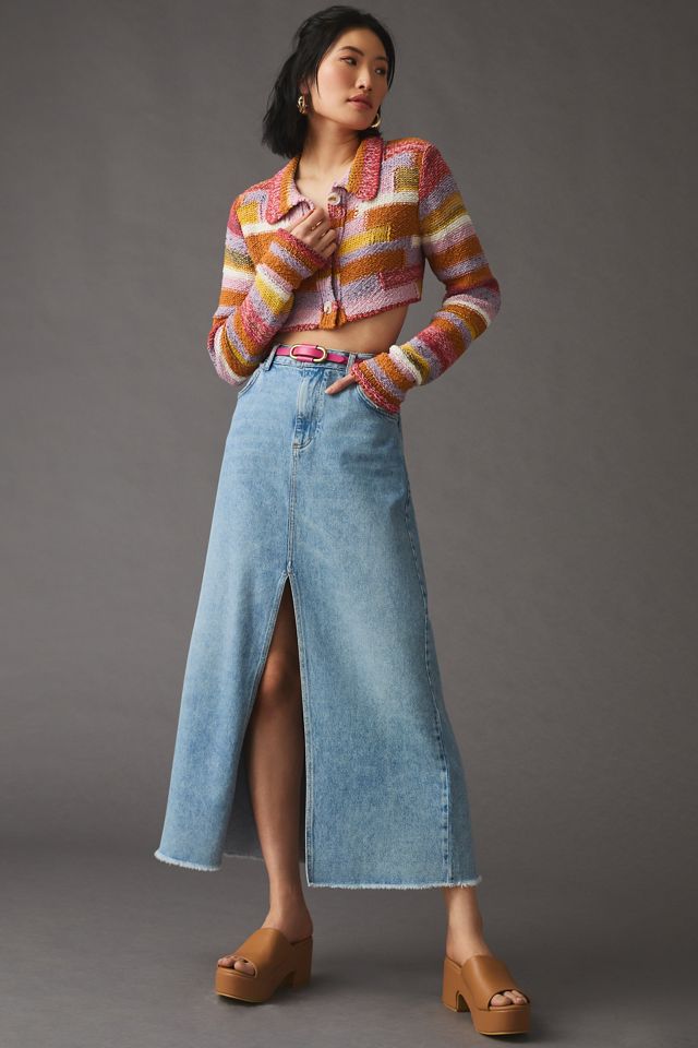 Pilcro Cropped Patchwork Cardigan Sweater #3