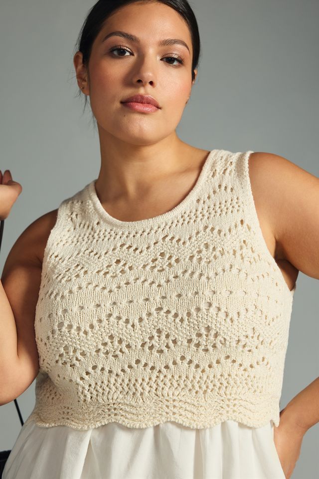 Anthropologie M NWT Freida Layered Sweater Tank top Knit 140$ Medium