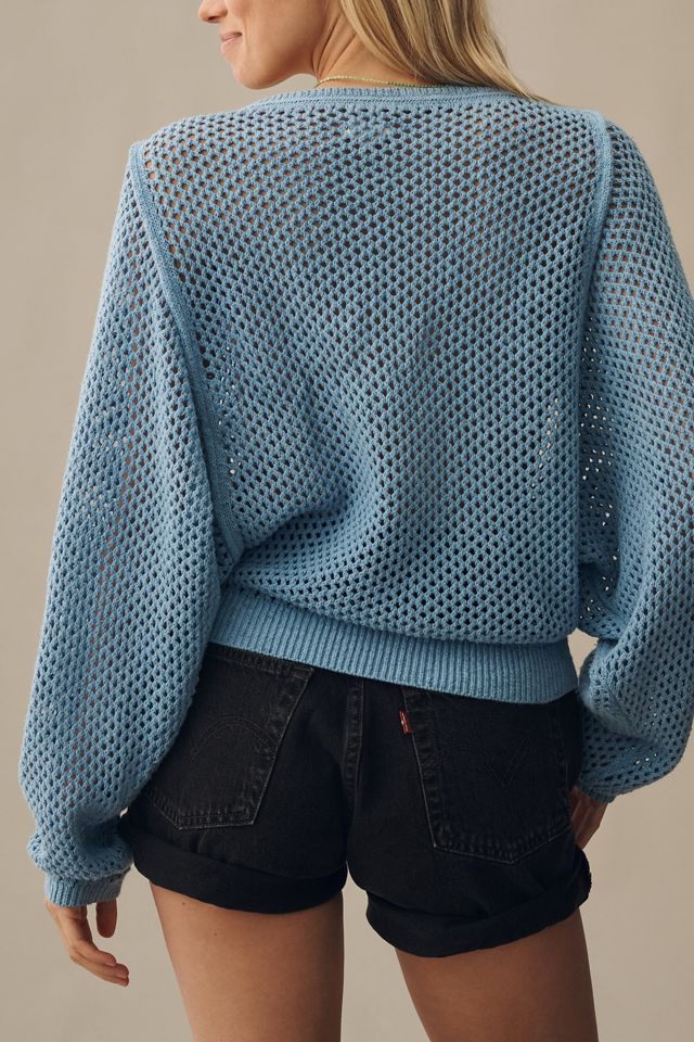 Pilcro Open-Stitch Crew-Neck Sweater #1