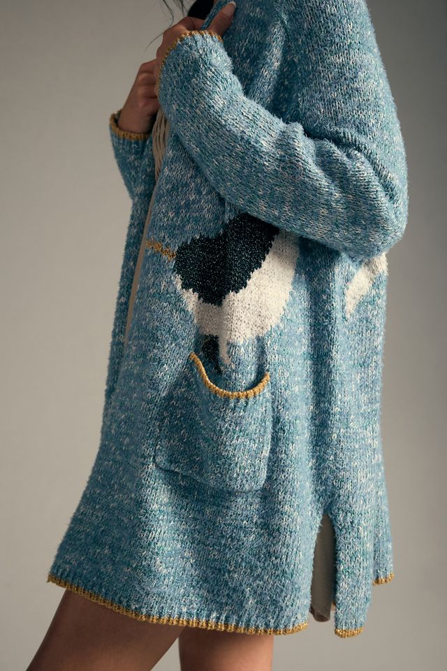 By Anthropologie Narwhal Icon Cardigan Sweater #3