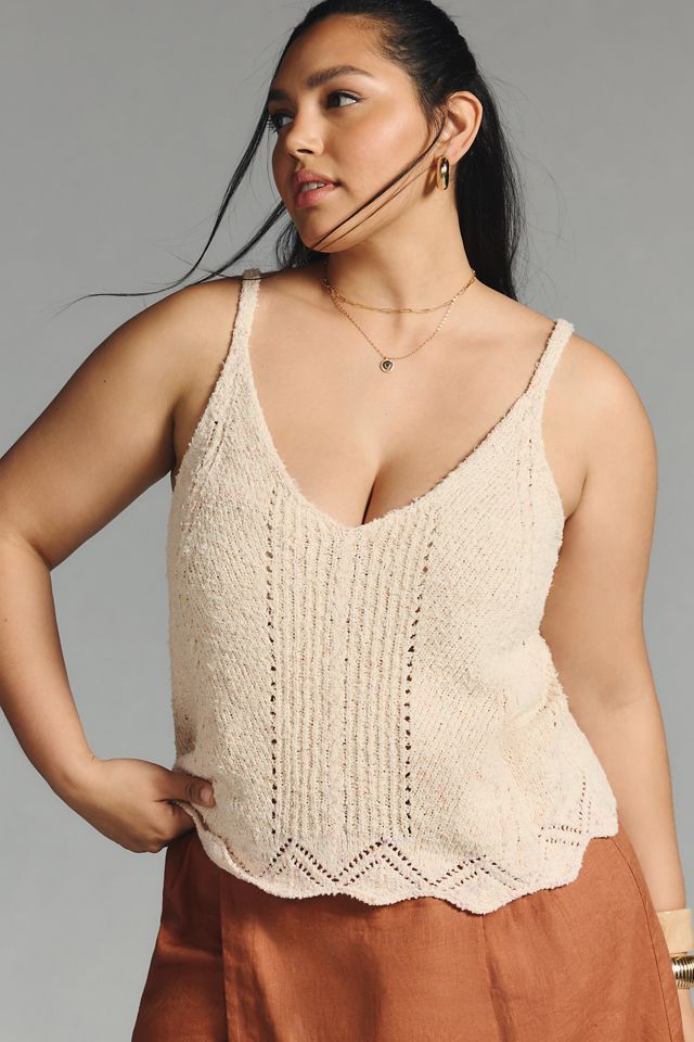 By Anthropologie V-Neck Pointelle Sweater Tank #6