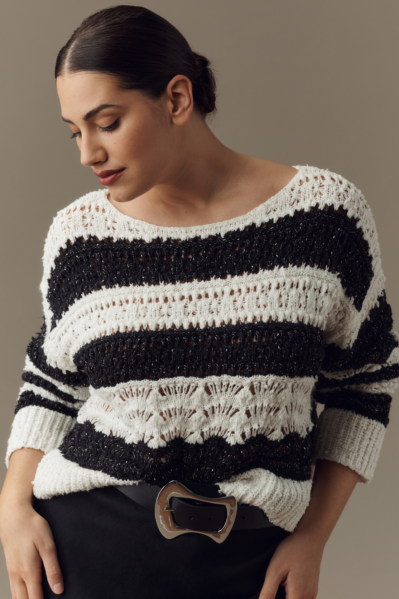 The Palmer Open-Stitch Pullover Sweater by Pilcro