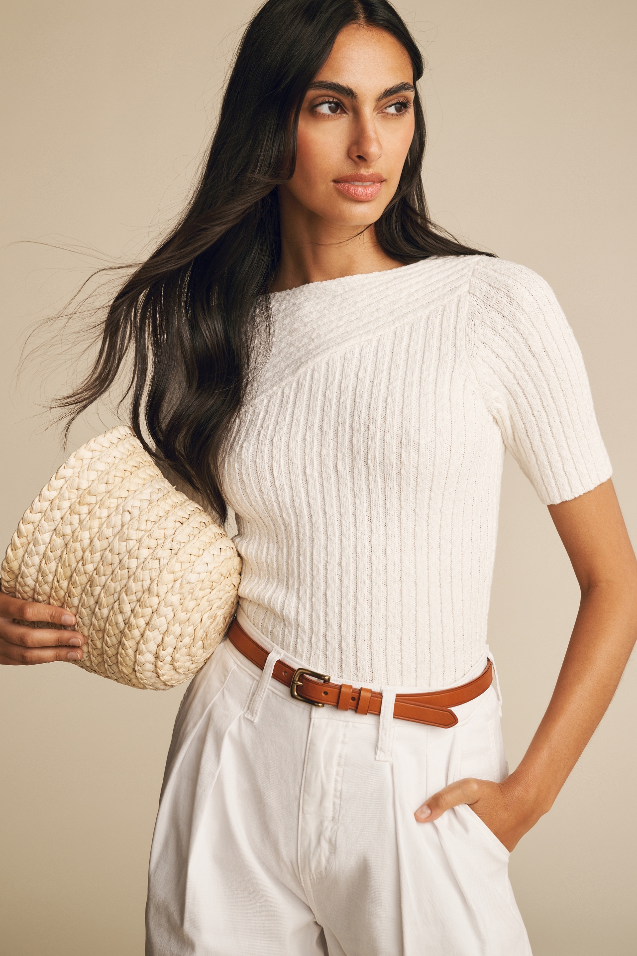 Maeve Ribbed Sweater Tee