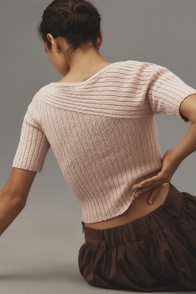Maeve Ribbed Sweater Tee #1