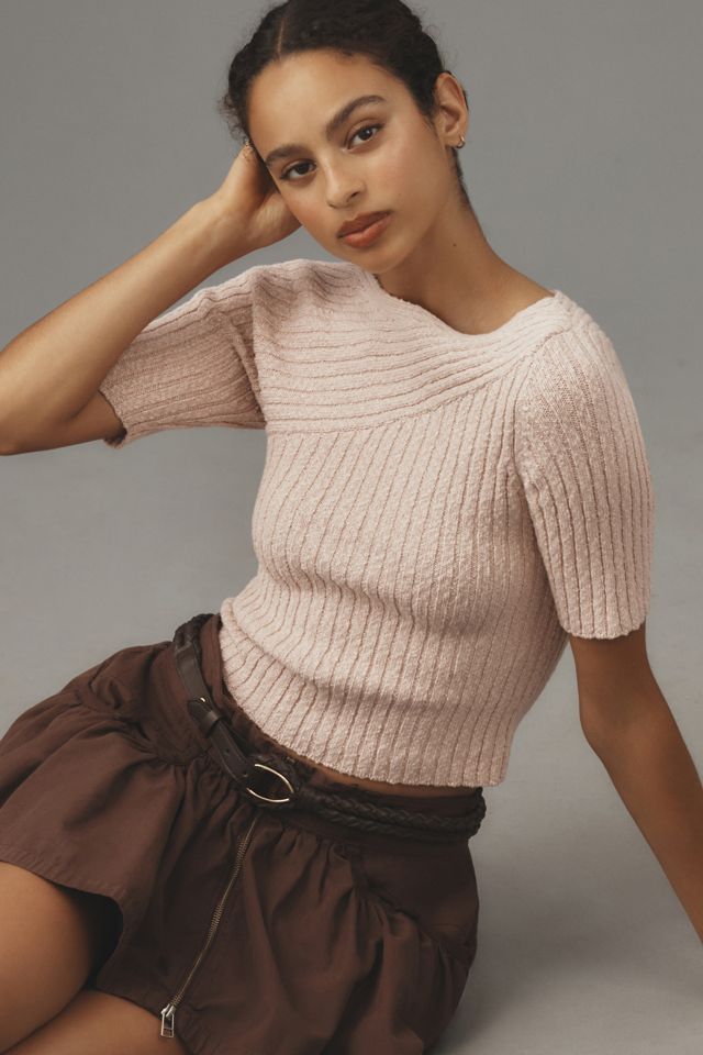 Maeve Ribbed Sweater Tee #4