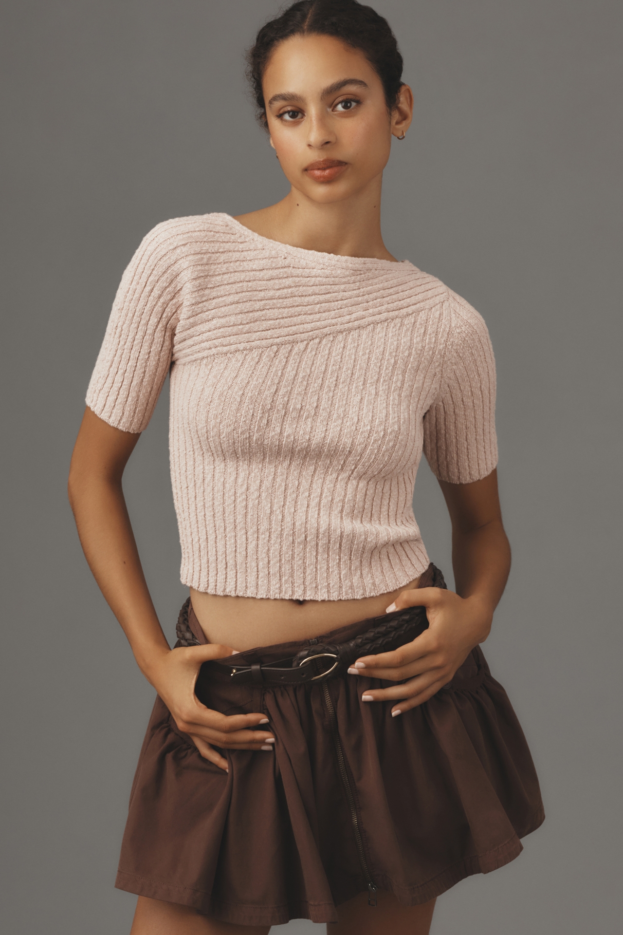 Maeve Ribbed Sweater Tee