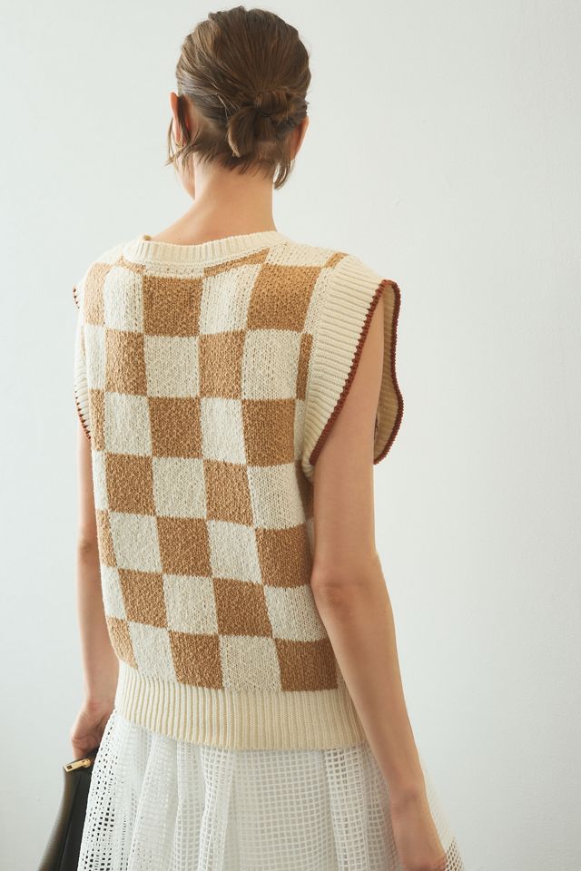Maeve Checkered Sweater Vest #2
