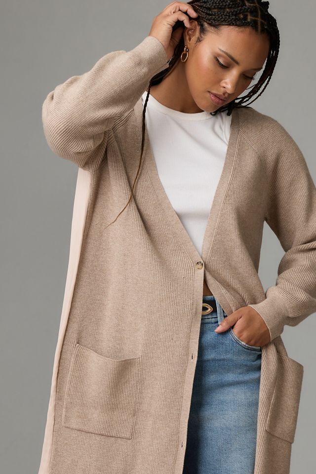 By Anthropologie Long Twofer Cardigan Sweater #7