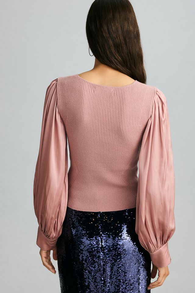 By Anthropologie Twofer Faux-Wrap Sweater #1