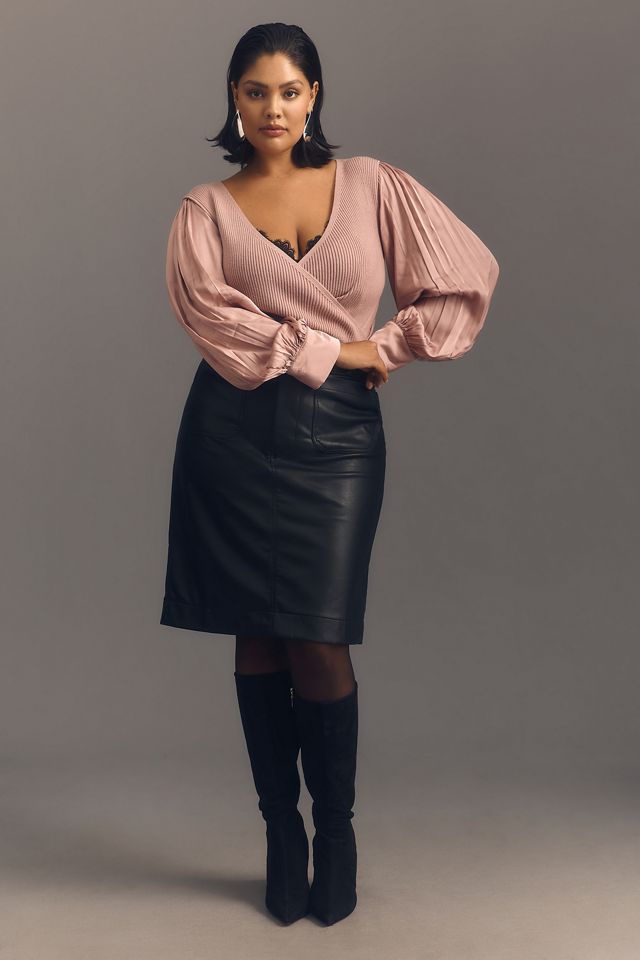 By Anthropologie Twofer Faux-Wrap Sweater #7