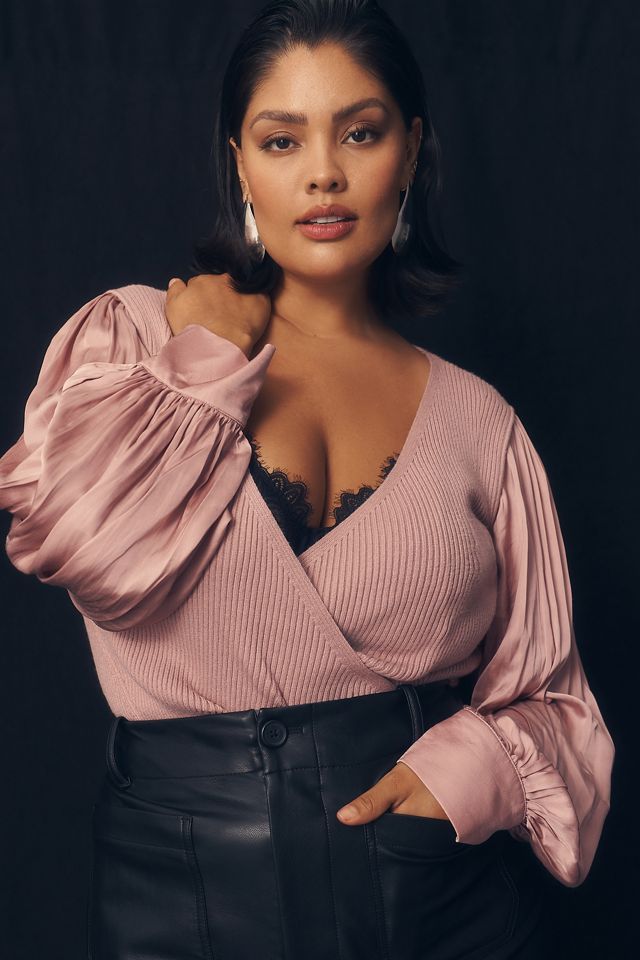 By Anthropologie Twofer Faux-Wrap Sweater #5