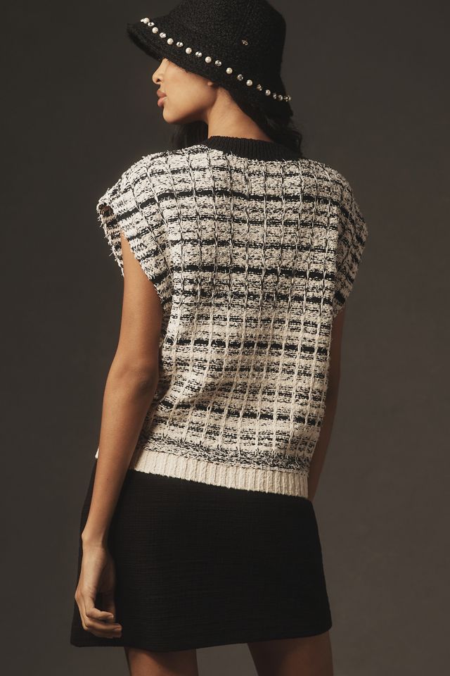 Maeve Tweed Zippered Sweater Vest #1