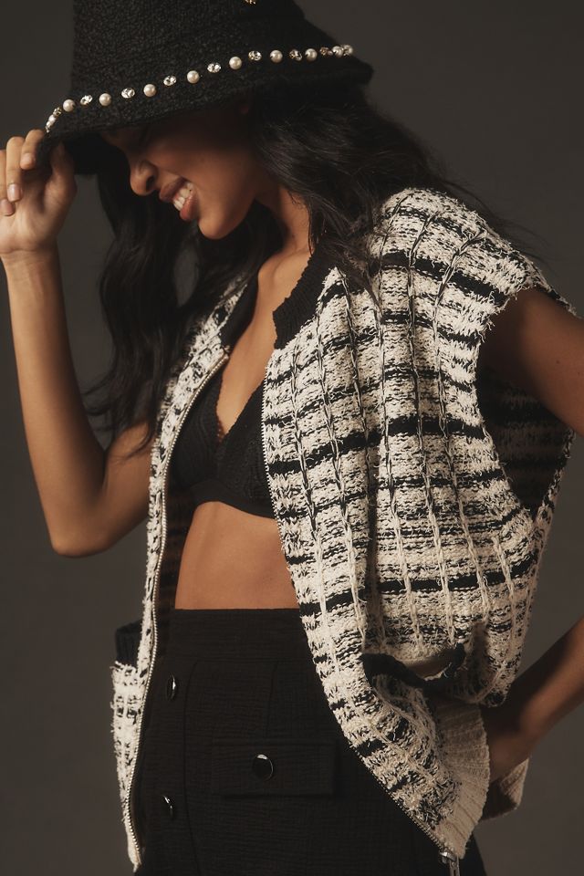 Maeve Tweed Zippered Sweater Vest #2