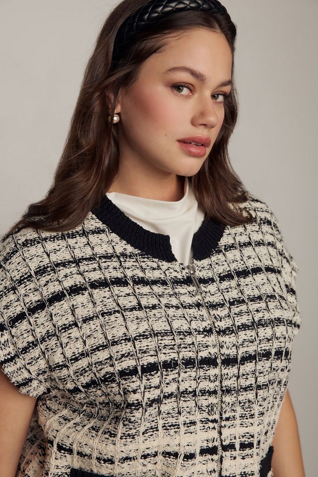 Maeve Tweed Zippered Sweater Vest #7