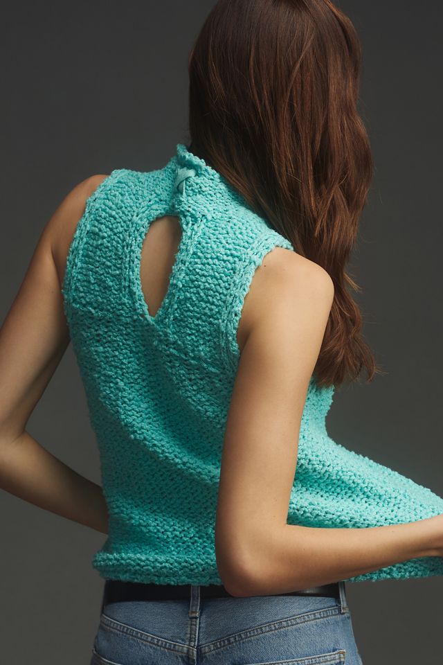 Pilcro Nautical Mock-Neck Keyhole Sweater Tank #2