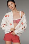 Maeve Fruit-Embroidered Cardigan Sweater