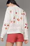 Maeve Fruit-Embroidered Cardigan Sweater