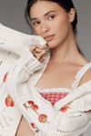 Maeve Fruit-Embroidered Cardigan Sweater
