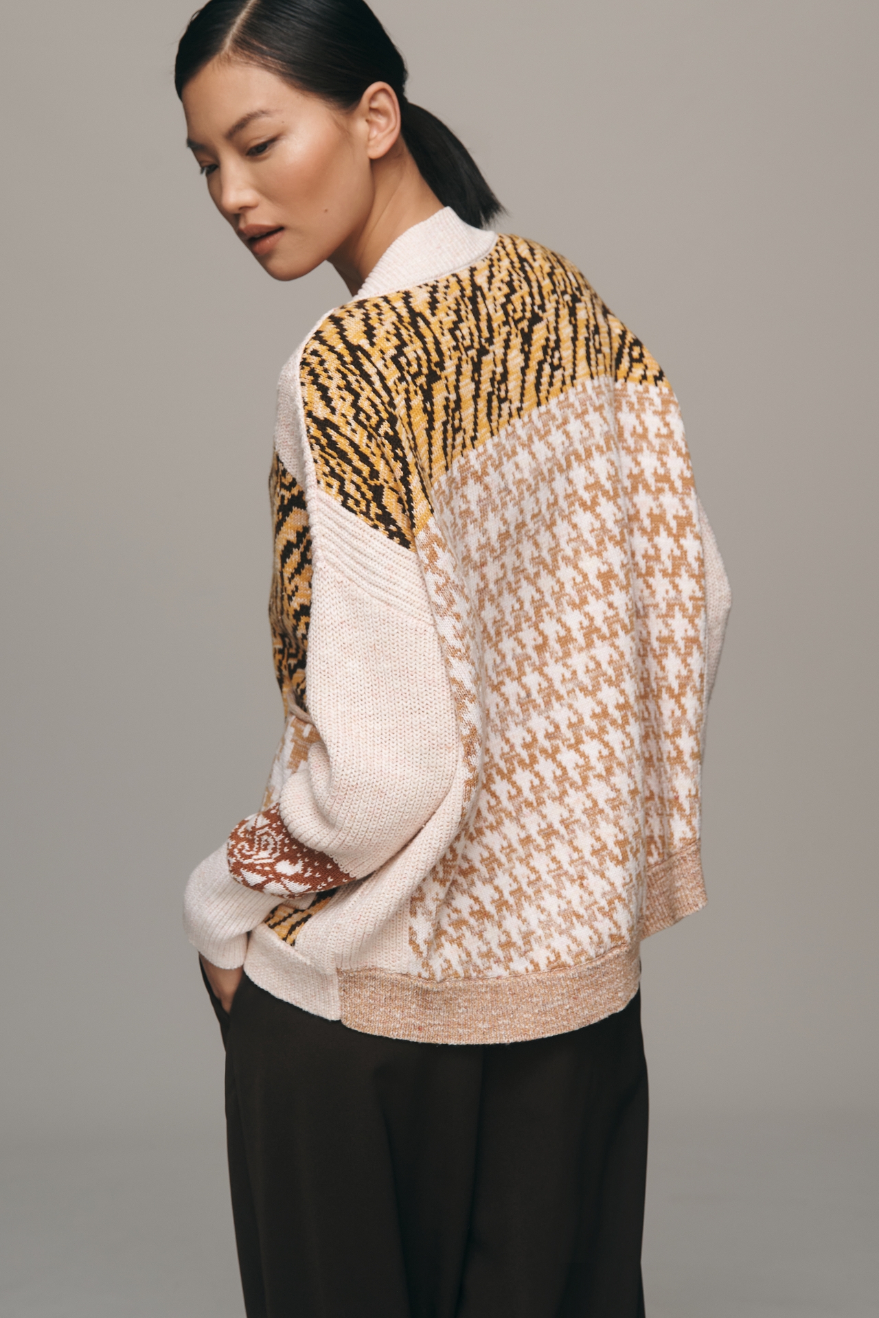 Pilcro Mash-Up Tiger Cardigan Sweater