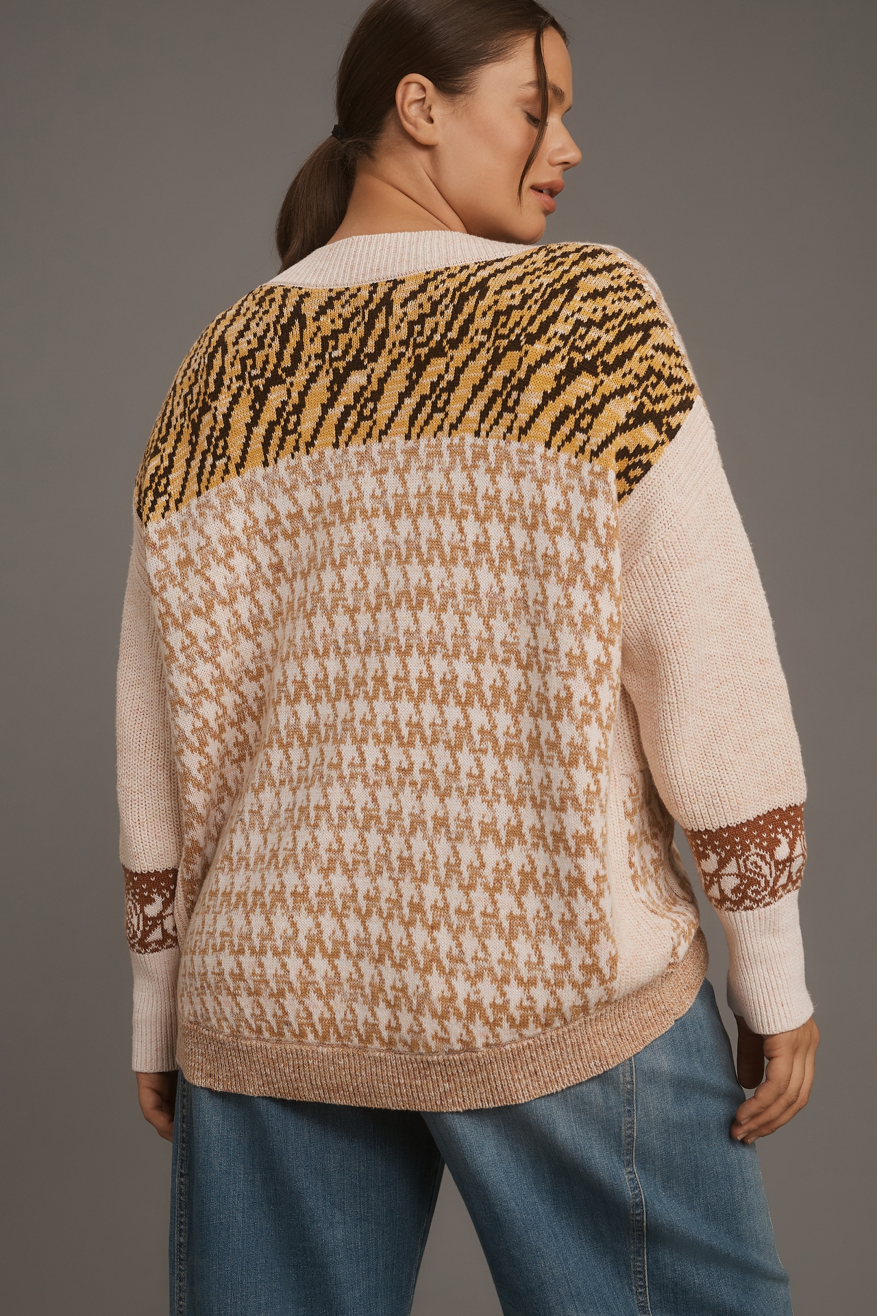 Pilcro Mash-Up Tiger Cardigan Sweater