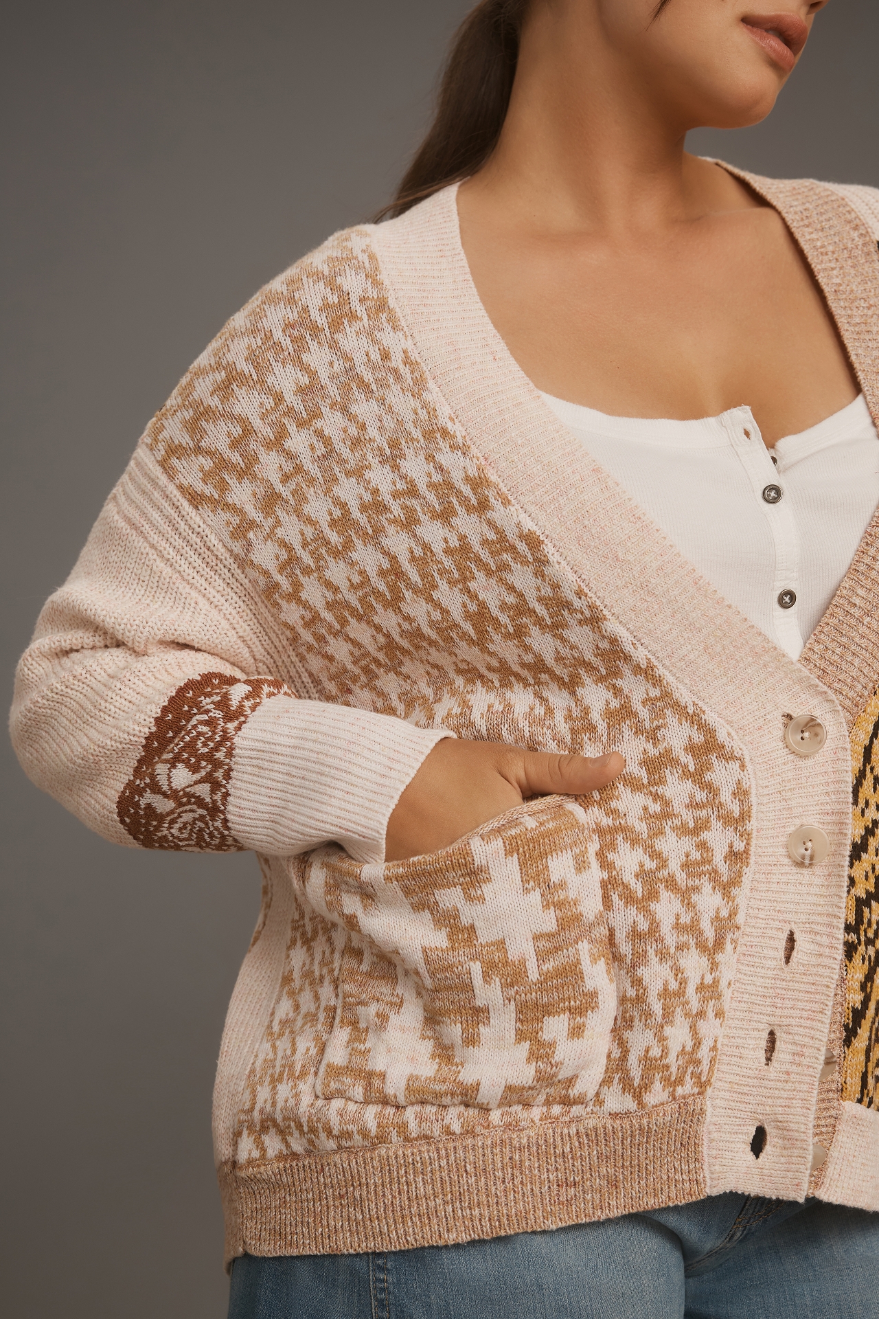 Pilcro Mash-Up Tiger Cardigan Sweater