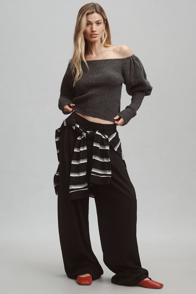 By Anthropologie Off-The-Shoulder Puff-Sleeve Sweater #2