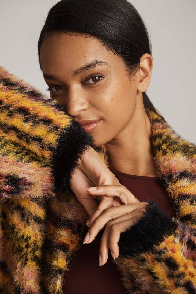 By Anthropologie Oversized Fuzzy Cardigan Sweater #2
