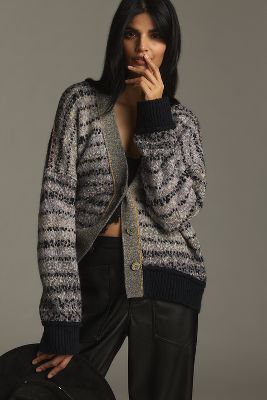 Shop Pilcro Mash-up V-neck Cardigan Sweater In Multicolor