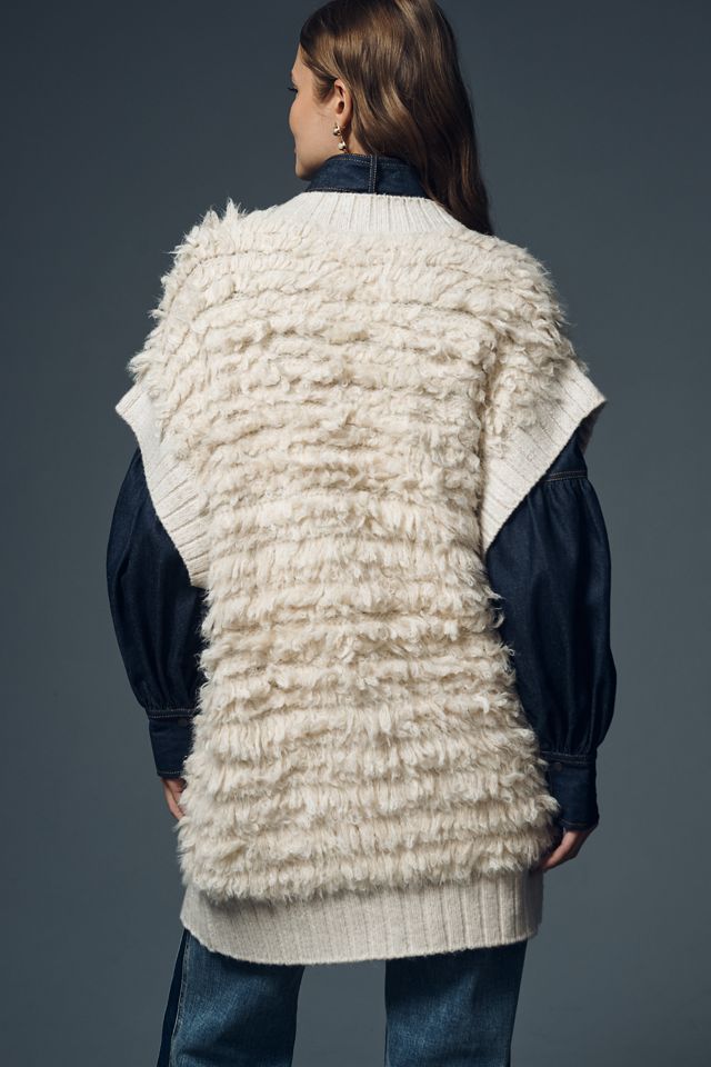 By Anthropologie Loopy Cardigan Sweater Vest #1