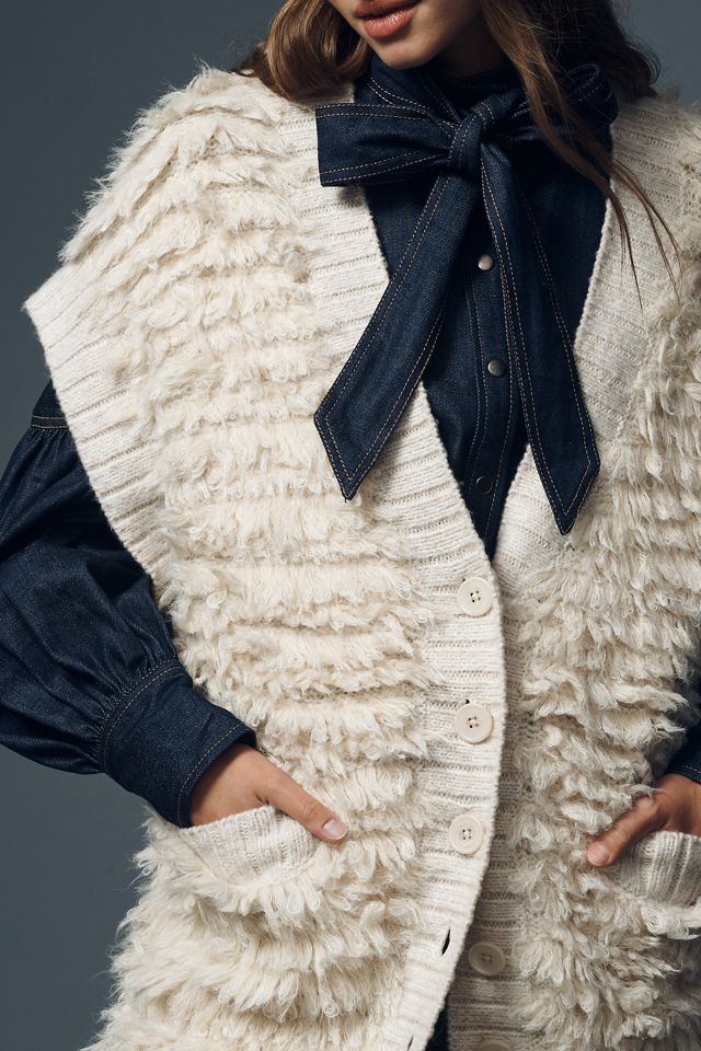 By Anthropologie Loopy Cardigan Sweater Vest #2