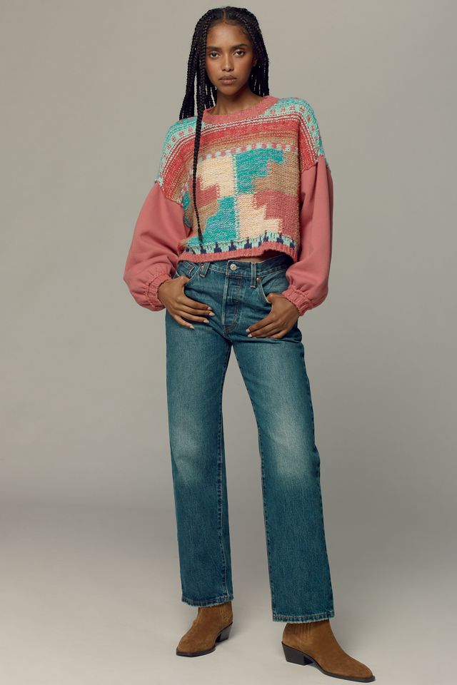 Pilcro Billowy-Sleeve Crew-Neck Sweater #1